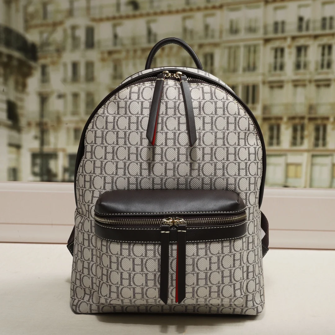 A Beautifully Embroidered Pvc Double Zipper Open Backpack For Women, Students, And Men For Storage And Daily Travel