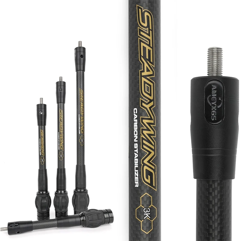 Archery Bow Stabilizer 3k Carbon Fibre 6/8/10/ Inch Shock Absorber Damp Balance Rod Recurve Compound Bow Hunting Shooting