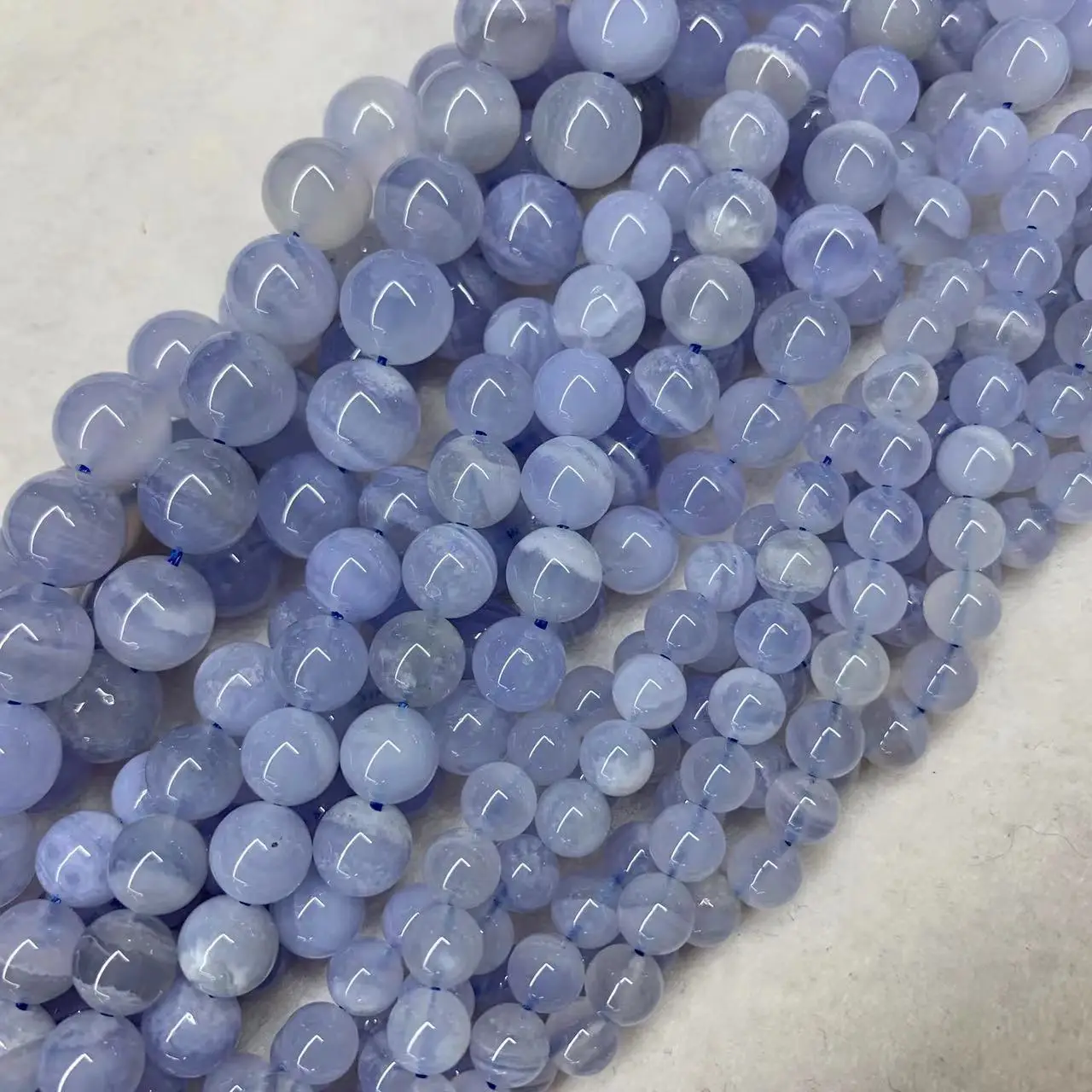 6mm 8mm 10mm Natural Brazil Blue Lace Agate/Chalcedony Gemstone Diy Loose Beads For Jewelry Making Strand 15