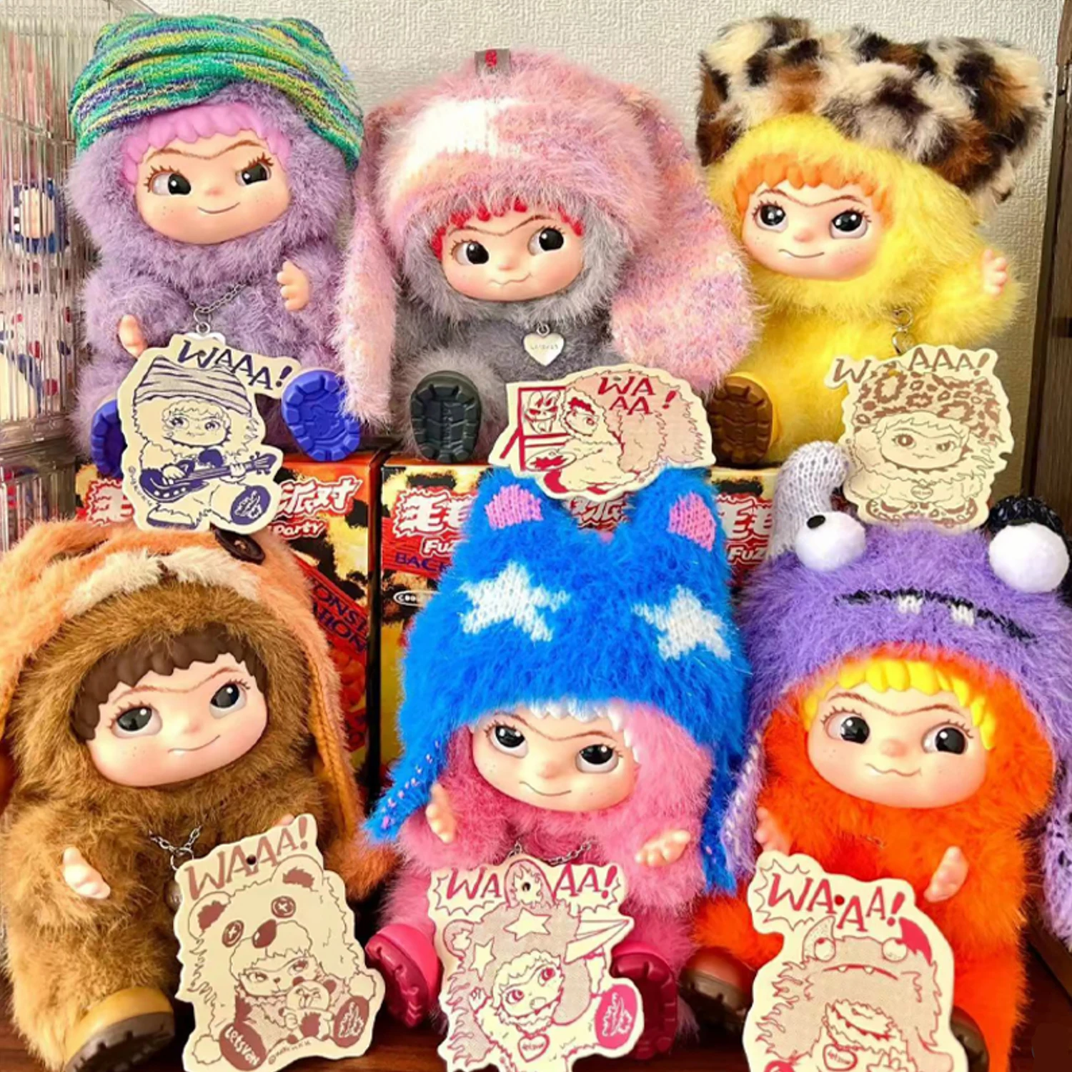 

Original Miniso WAKUKU Fuzzy Fun Party Series Blind Box Figure Model Doll Toys Open Box Edition Collect Gift