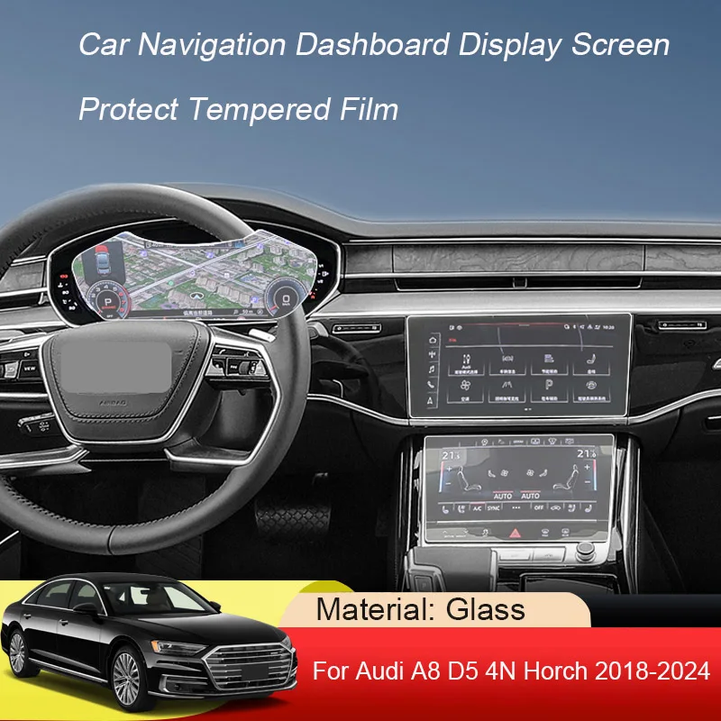 

Car GPS Navigation Screen Protect Tempered Film Auto Dashboard Display Sticker Accessories For Audi A8 D5 4N Horch 2018-2024