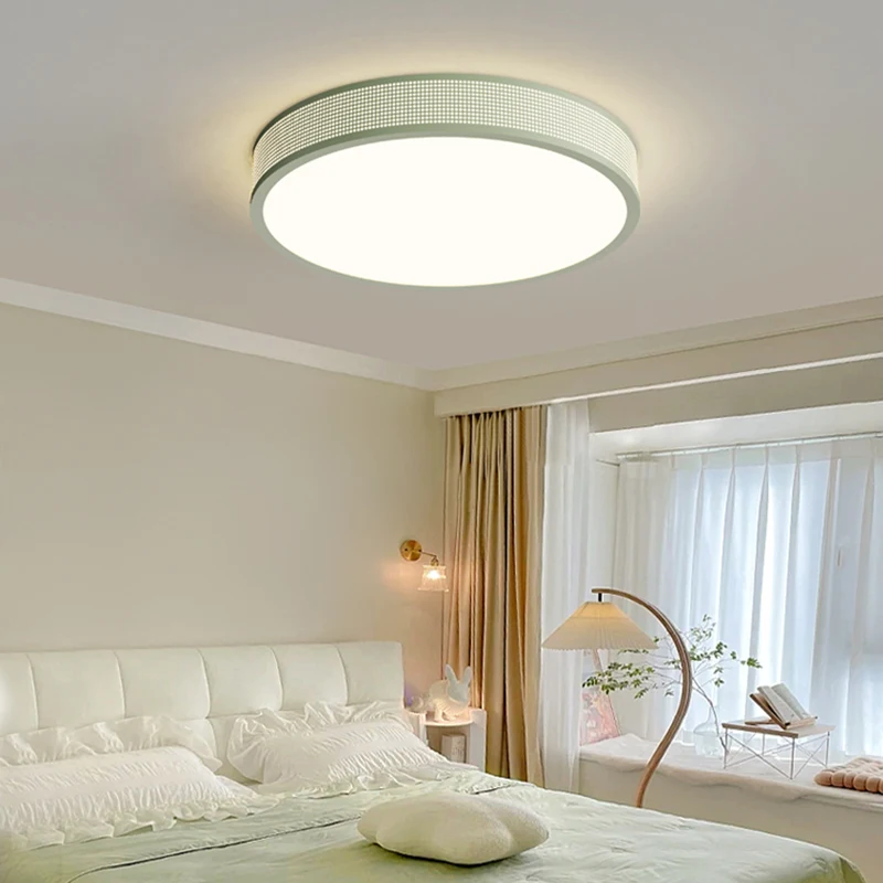 Plafonnier LED Circulaire Rond et Carré de Style Crème, Luminaire Décoratif d'Nik, de Couleur Blanche et Verte, Idéal pour une Chambre à Coucher, un délégations, une Allée ou un Couloir