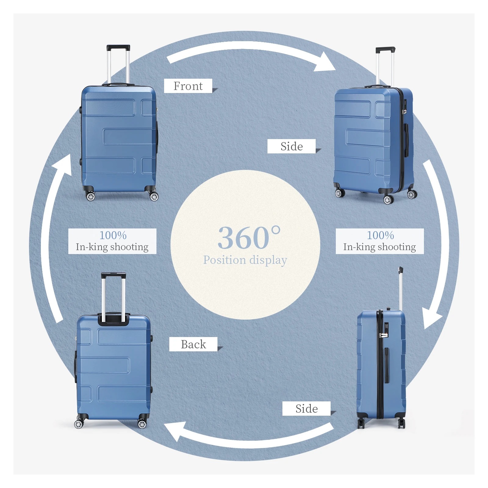 Bagagem ABS Set com roda giratória silenciosa, TSA Lock, mala de viagem grande capacidade para a família, 28 Polegada Bagagem, novo, 3pcs, 2024