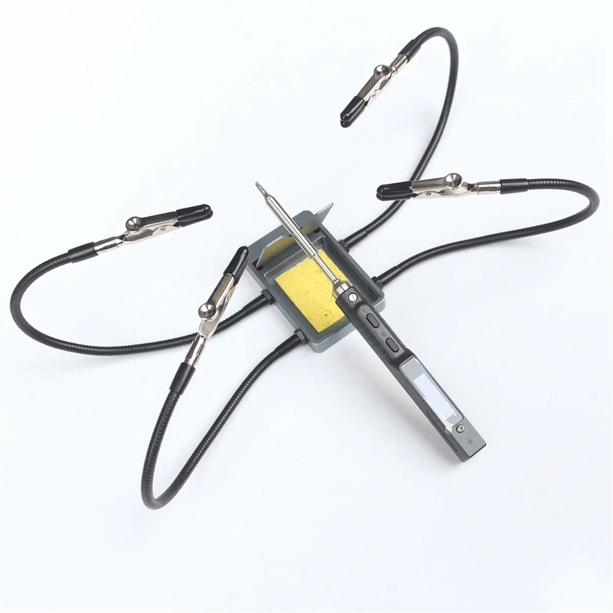 N18R ユニバーサルサードヘルピングハンズはんだ付け補助ツール PCB ボードホルダー 4 個の金属フレキシブルアーム付き TS101 TS80P SH72