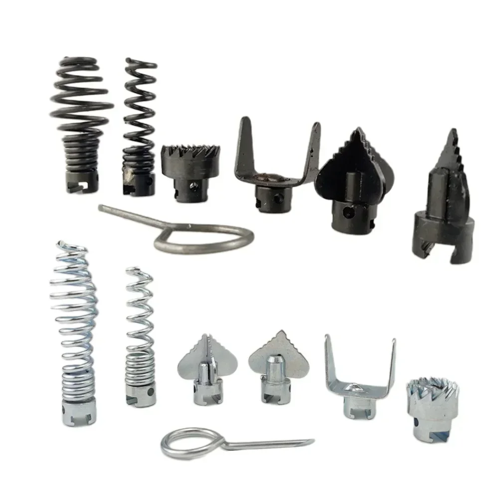 

7pcs Pipeline Dredge Device Spring Drill Machine Drain Cleaner Cutter Connector Manganese Steel Wire Power Tool Accessories