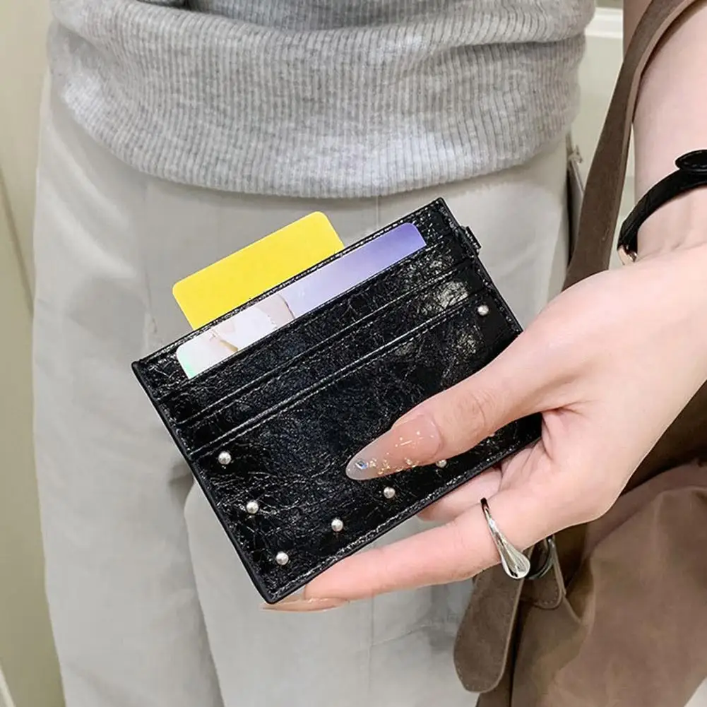 Elegant Small Card Wallet for Women, Ultra Thin Mini Cardholder with Cash Pocket & Multiple Slots, Compact Purse Organizer