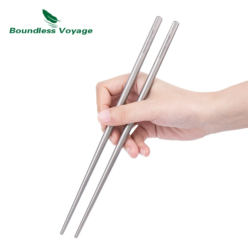 Boundless Voyage Titanium Detachable Chopsticks Outdoor Camping Foldable Tableware with Carry Bag