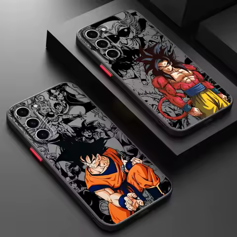 Comic D-Dragon Ball Son Goku Frosted Translucent For Samsung Galaxy S24 S23 S22 S21 S20 FE S10 S9 S8 Plus Ultra Pro 5G Soft
