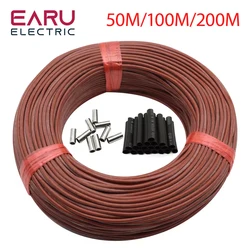 5-200 Meters Infrared Warm Floor Cable 12K 33ohm/m Electric Carbon Heating Wire Coil 3.0mm Fiber Wire Floor Hotline Thickening