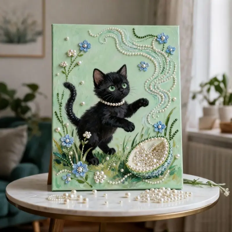 

New DIY Pearl Painting Series Handmade Sti-On Rhinestone Art High Aesthetic Decorative Gift Design Diamond Stitching