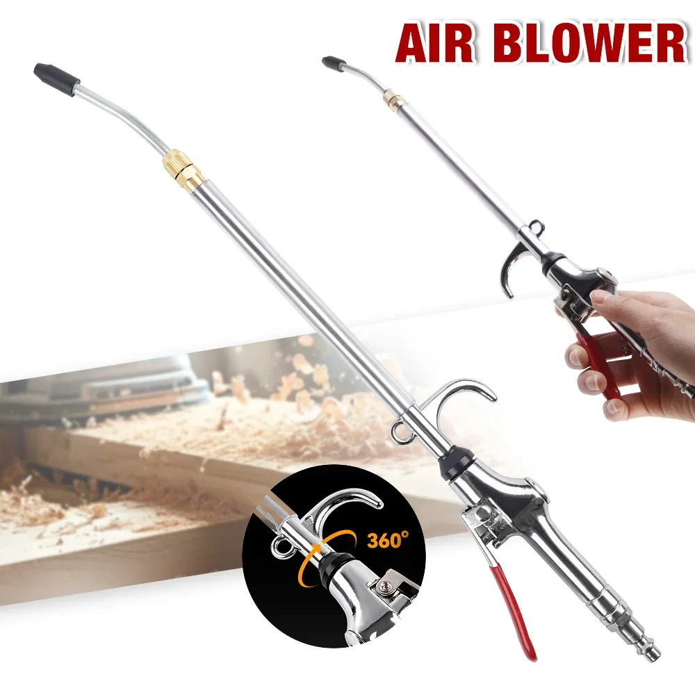 

44-64CM Extendable Industrial Air Blow Gun Extensible Aluminum Alloy Air Flow Nozzle Pneumatic Air Dust Air Blower 360° Swivel