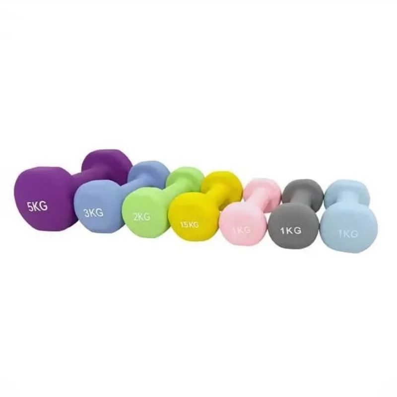 Women's Home Fitness Dumbbells 2KG A pair Of Women's Macaron Hemp Noodles Immersion Small Dumbbells Pure Iron Solid Style