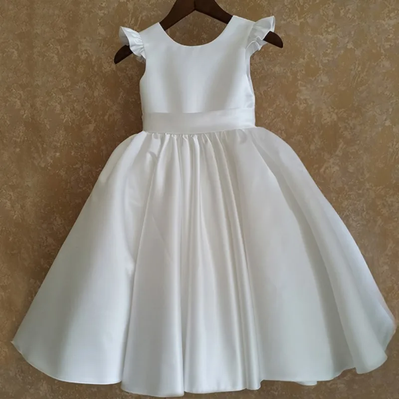 White girl's birthday simple dress vestido infantil çocuk elbise kids birthday dresses for girls