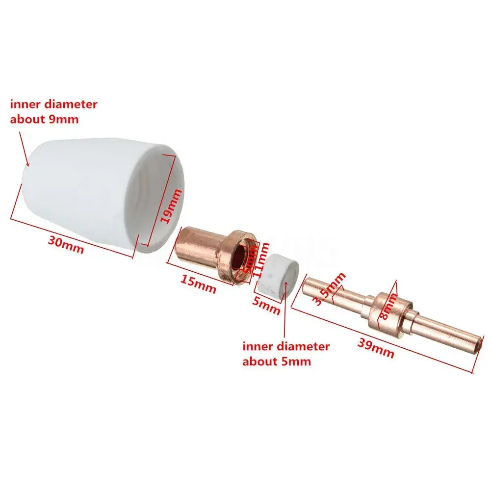 Shield Plasma Consumables Torch for PT-31 LG-40 LGK-40 Torch CUT-40 50 40pcs CUT-40 50 Ceramic Nozzles Cup Cutter Electrodes