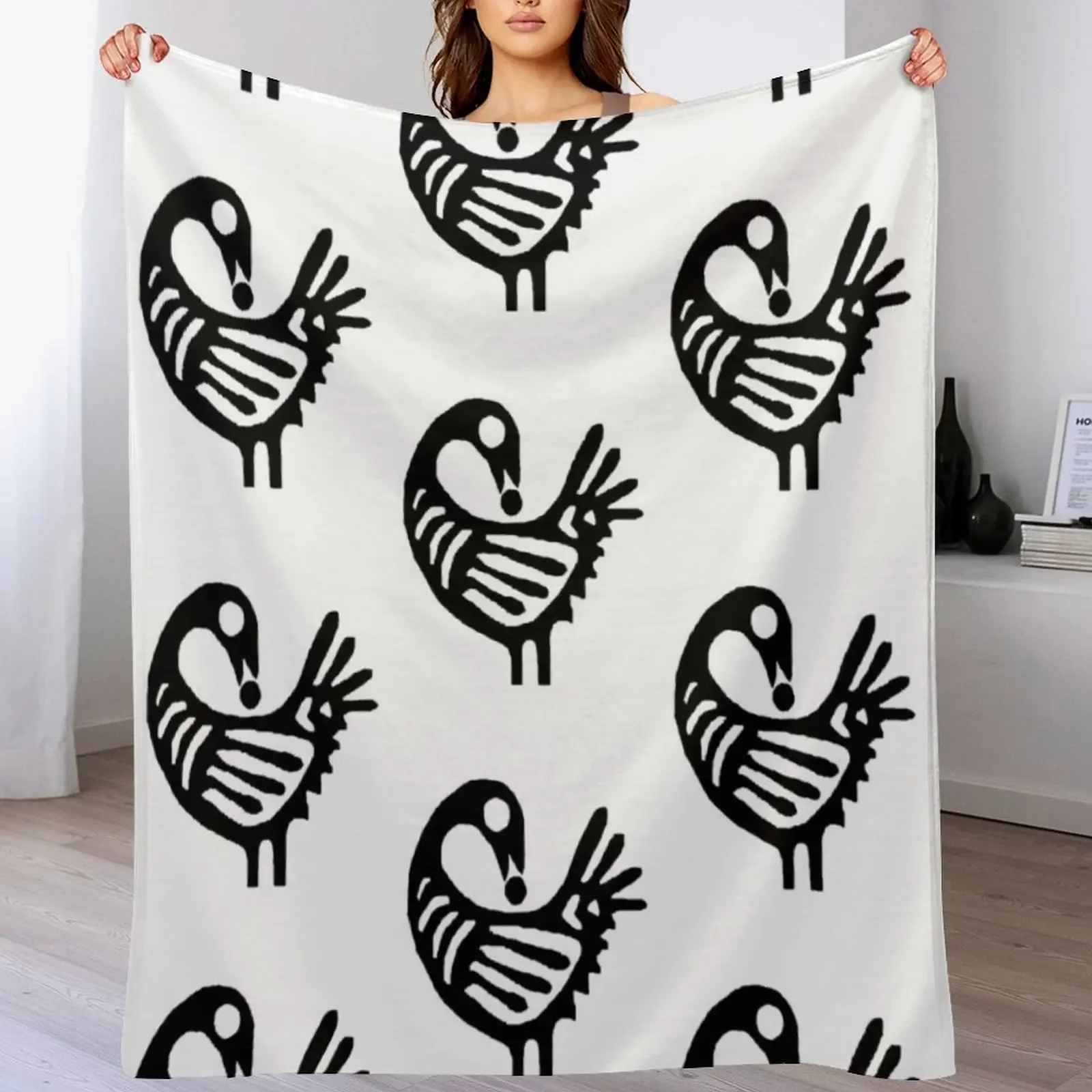 

Ghanaian Adinkra Symbol 'Sankofa' Throw Blanket Polar Soft Beds Blankets