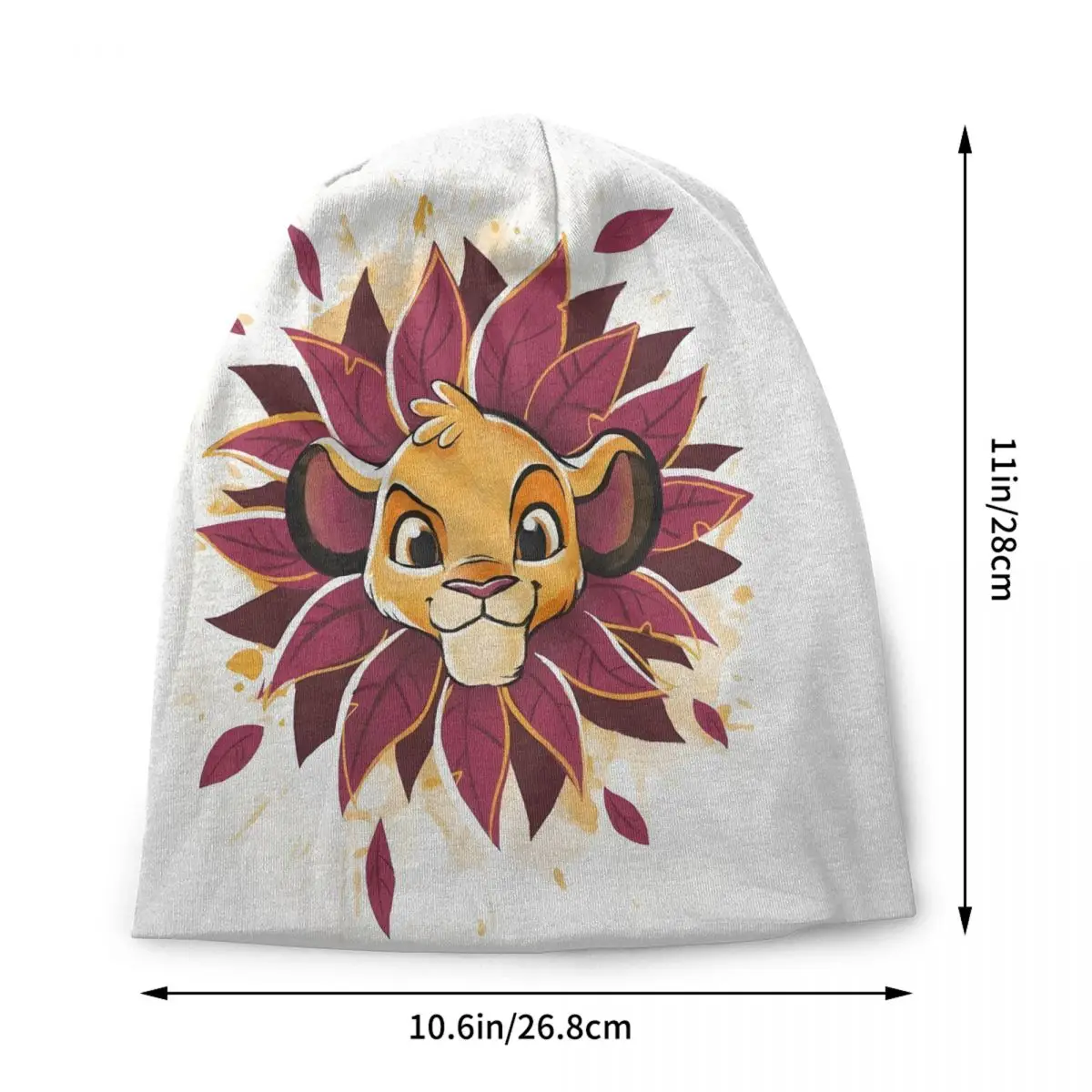 الأسد الملك سيمبا نمط Skullies Beanies قبعات للجنسين شتاء دافئ متماسكة قبعة المرأة موضة الكبار Kawaii الكرتون بونيه القبعات قبعة #2