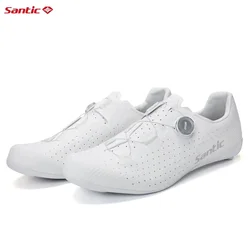 Santic Women / Men's Road Bike Shoes with Carbon Fiber+Nylon Outsole Cycling Lock Shoes Pro Competitive Bicycle Sneakers for Men
