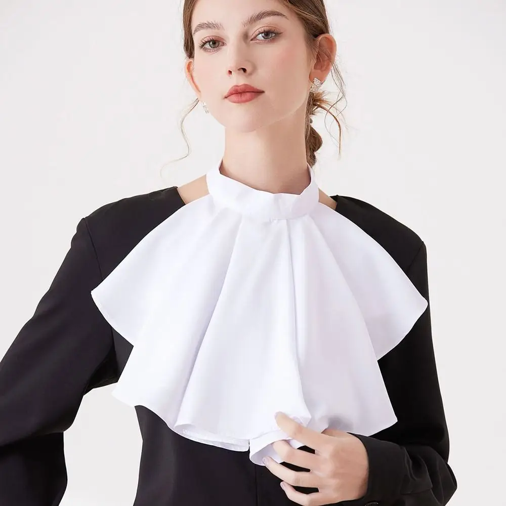 패션 분리형 르네상스 칼라 우아한 빈티지 엘리자베스 넥 러프 계층화 된 큰 프릴 칼라 웨딩