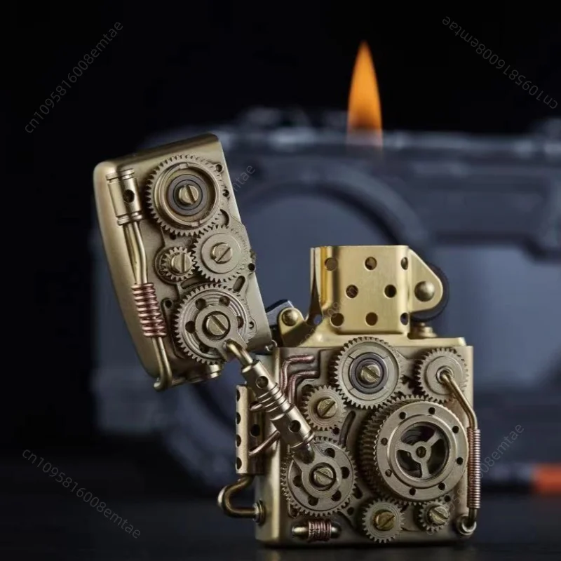 2026 Connecting rod punk fuellighter, handmade hydraulic connecting rod gear linkage lighter, collectible hobby, high-end gift
