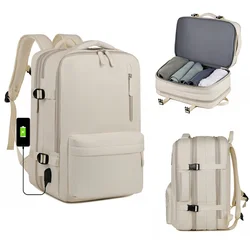 Mochila expandible para avión, bolsa de Viaje de negocios para Cabina, paquetes para ordenador portátil, carga USB, resistente al agua