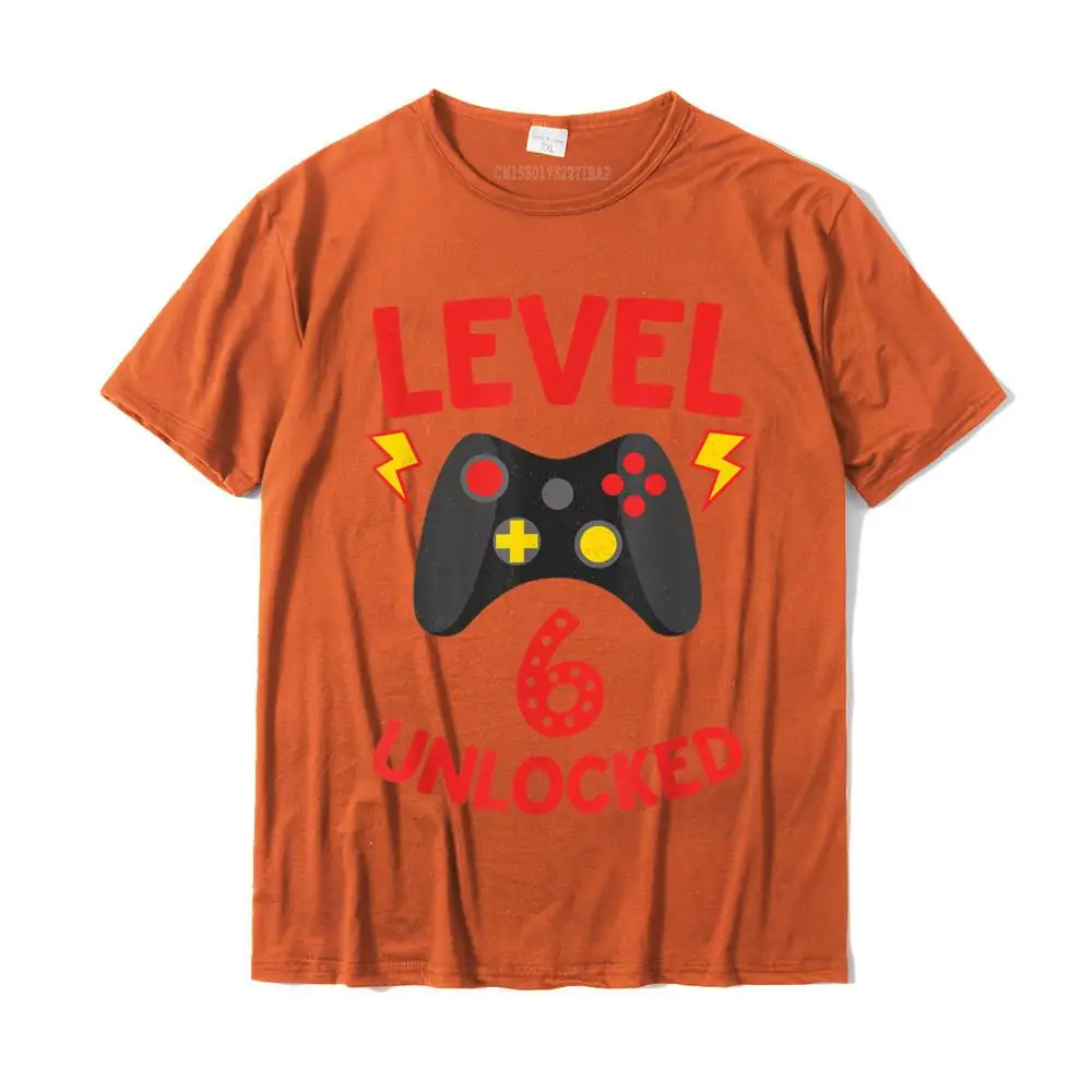 Level 6 Unlocked Funny 6 Year Old Gamer Birthday Shirt Birthday Men T Shirt Designer Cotton Tops Tees Printed