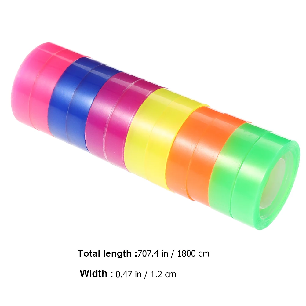 24 لفة من الشريط الشفاف الشفاف لقرطاسية المكتب وأشرطة لاصقة للاستخدام المنزلي ومستلزمات تغليف الهدايا