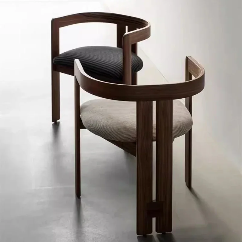 

Nordic Vintage Solid Wood Dining Chair Back Reception Chair with Armrests Modern Designer Home Furniture Cadeiras De Jantar FYDC