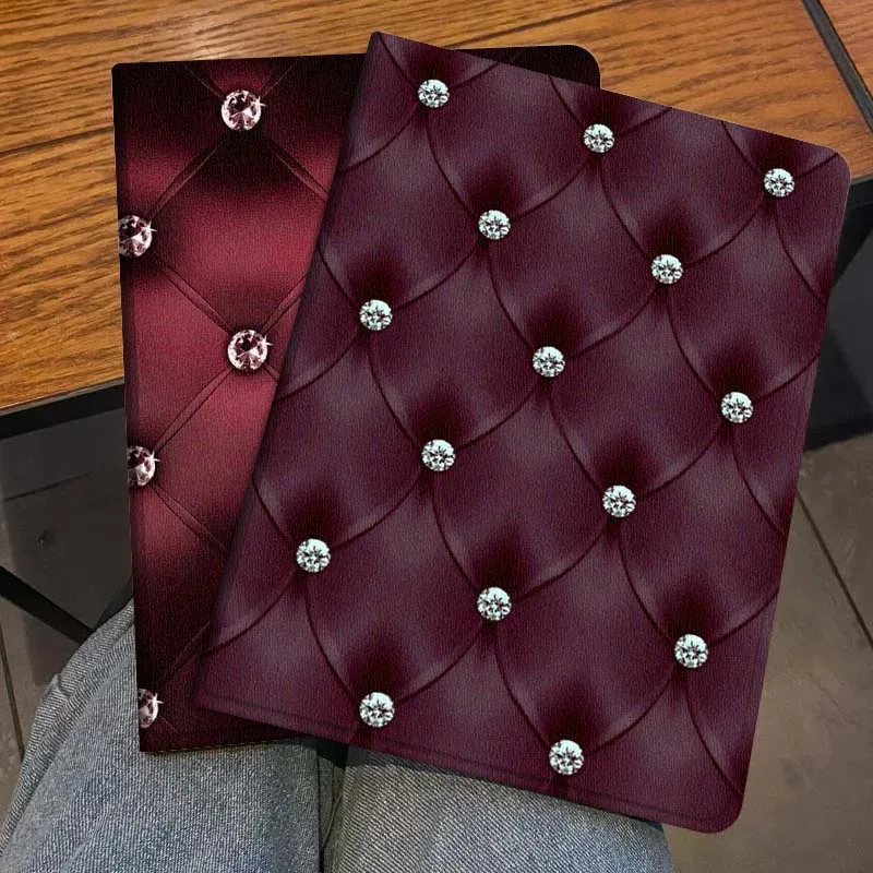 

Sparkling Burgundy Tufted For Honor Pad 8 V8 9 GT MagicPad 13 3 2 Tab MatePad Pro Air 12 X 12.6 Foldable Tablet Case Gift
