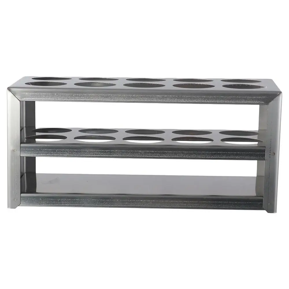 Durable 304 Stainless Steel Test Tube Holder 3 Layer 2 slots Lab Stand Rack 10 Hole for 26-29.5mm Tubes