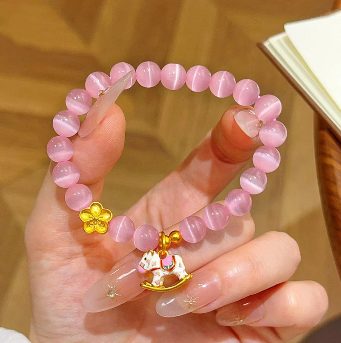 New Year Zodiac Horse Pendant Bracelets for Women Cute Cartoon Horse Beaded Bracelets Aesthetic Party Jewelry Accessories