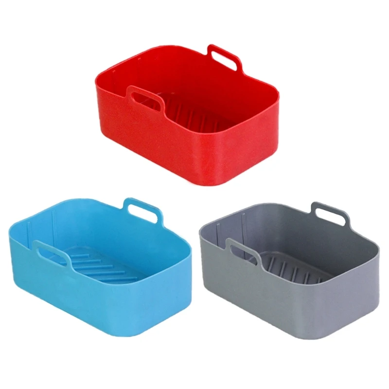 Reusable Air Fryer Silicone Pot Square Square Baking Tray Basket Easy to Use Drop shipping