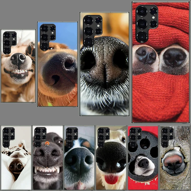 Show You its Cute Dog Nose Phone Case For Samsung Galaxy S24 S23 S21 S20 FE S22 S26 Ultra S25 Edge S10 Plus Cover Clear TPU Capa