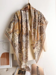 Lady Silk Wool Scarf Giant Shawl Herms Hand Rolled Shawls Designer Luxury Stole Pashmina Warm Square Accessories Decoration