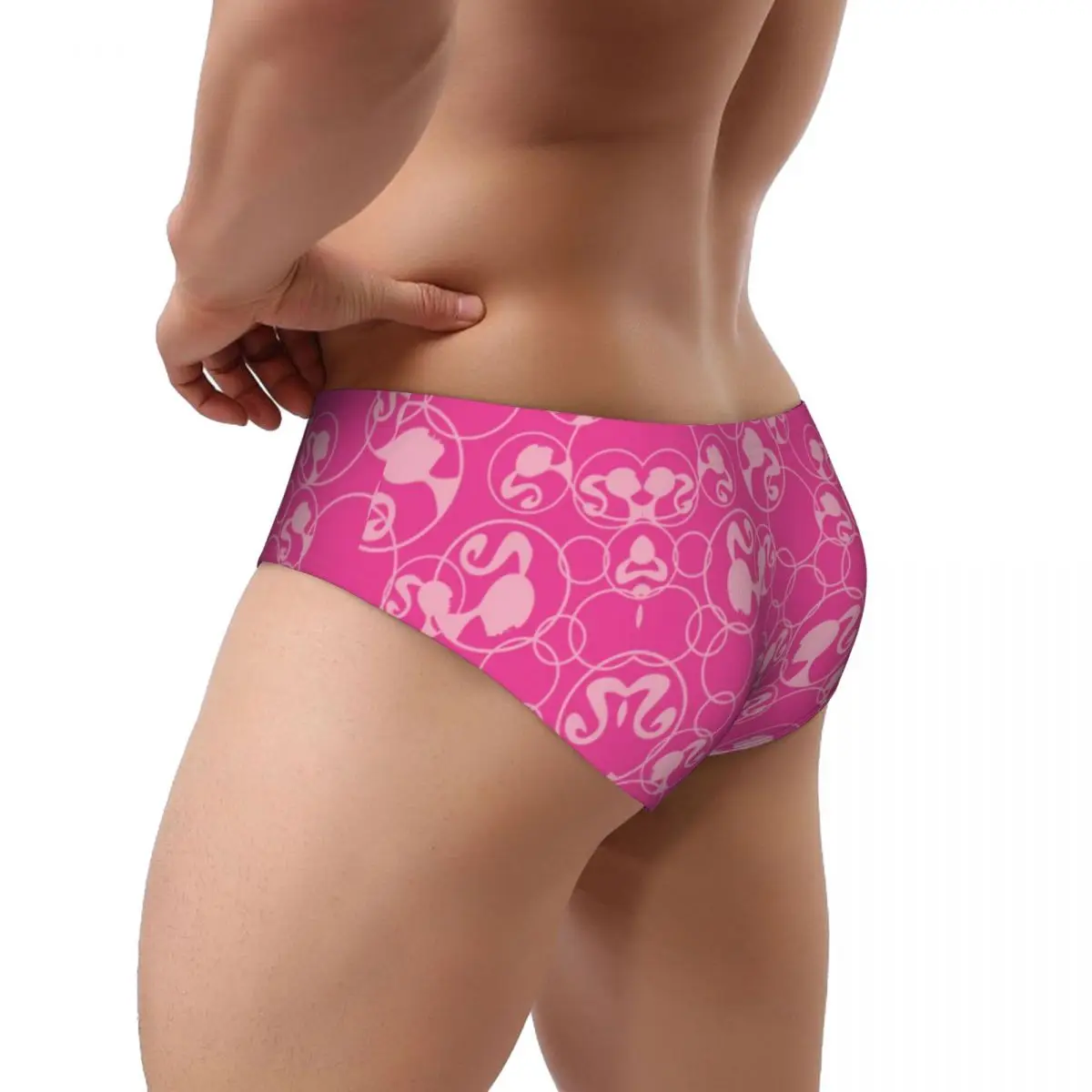 Custom Mens Pink Barbies Head Panties Underwear Male Comfort Briefs Underpants