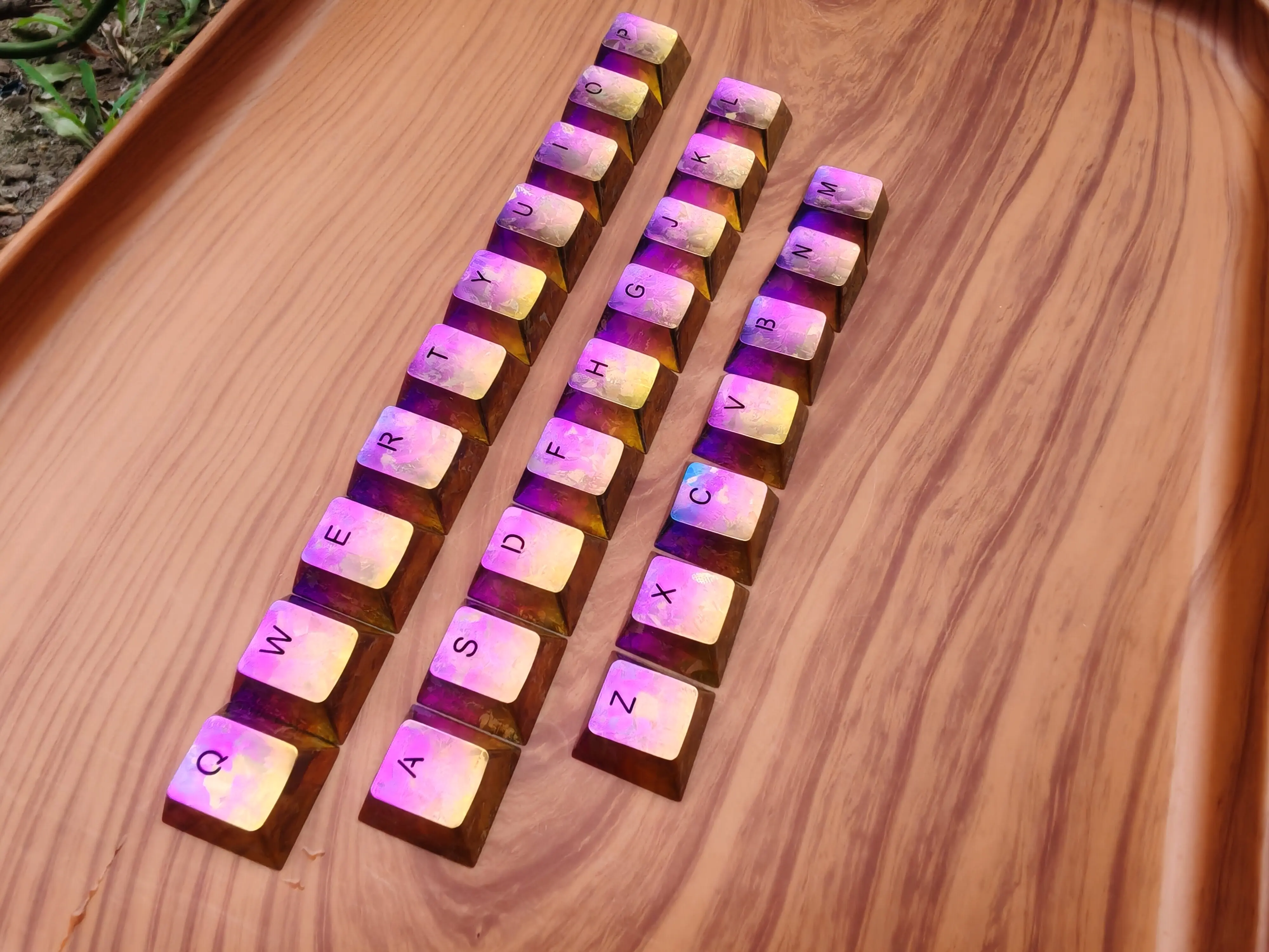 TC4 Titanium Alloy Keycaps WASD Ice Crystal Transparent CNC Metal Cherry Key Cap 26keys English Alphabet Mirror Artisan Keycaps