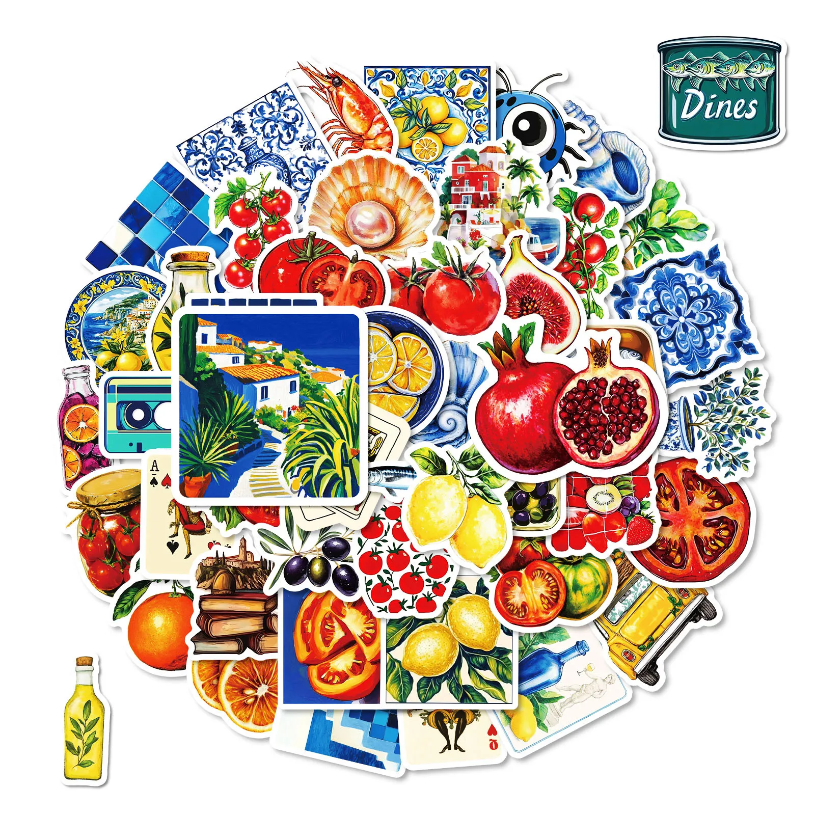 

10/50PCS New Mediterranean Tomato Series Graffiti Stickers Funny Cartoon Decal Notebook Phone Guitar Cup Fridge Suitase Kid Toys