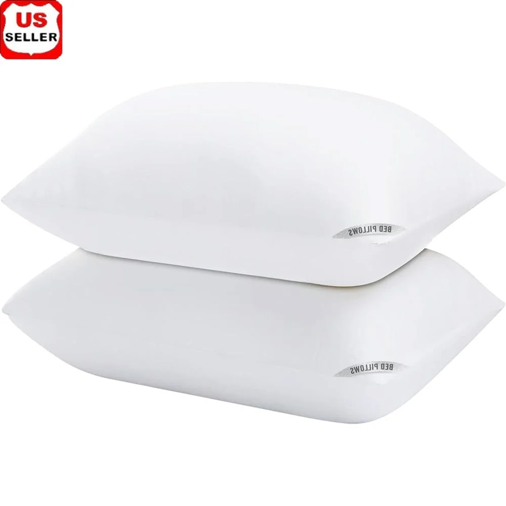 

Cooling Bed Pillows 2 Pack Standard Size Premium Soft Down Alternative Supportive Pillows Comfortable Sleep