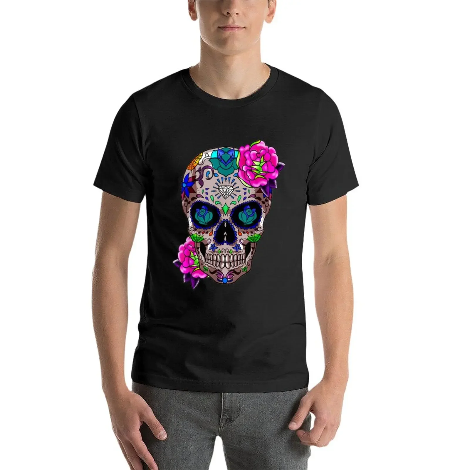 Sugar Skull Day Of The Dead Cool Bone Head Skulls Gift Idea T-Shirt customizeds quick-drying t shirts men