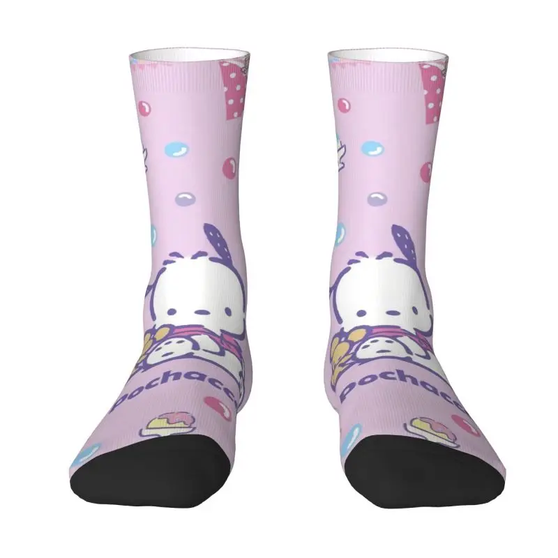 Custom Fun Men's Pochacco Sanrio Cartoon Dress Socks Unisex Comfortable Warm 3D Printing Crew Socks