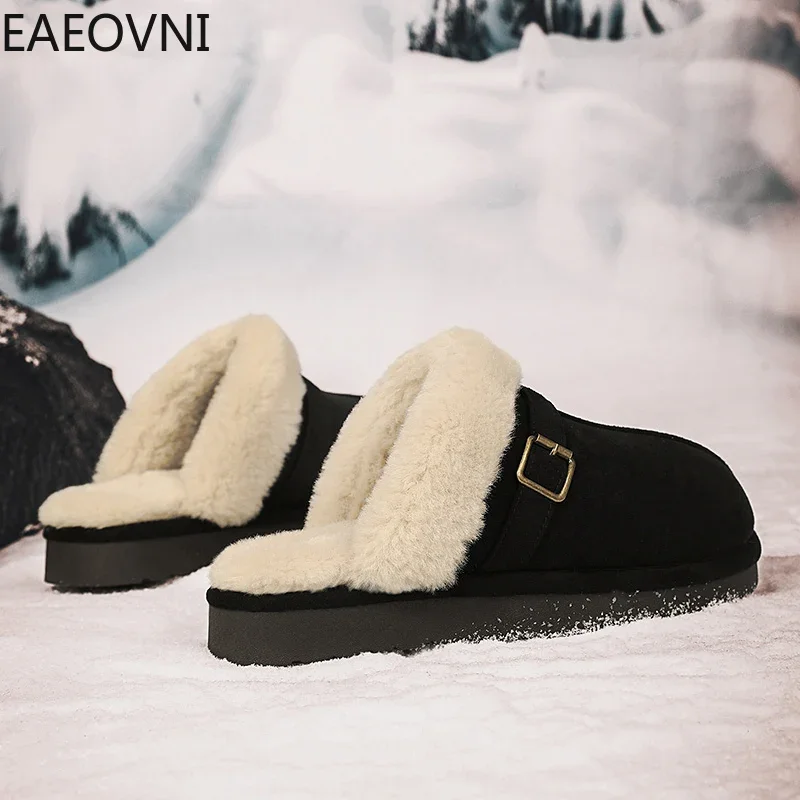 Comfortable Men's Slipper Slippers for Home Round Toe Keep Warm Plush Shoes for Men British Style Explosive Style New Arrival