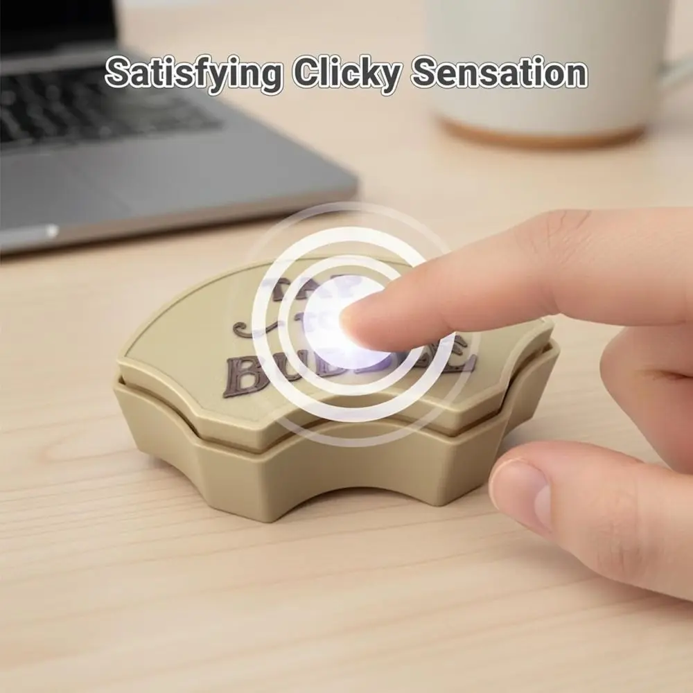 Fächerförmiger Hahn zur Blasenklicker-Fidget-Taste. Handgehaltener Stressabbau. Interaktiver klicker Fidget-Taste. Sensorischer Zappel-Taste