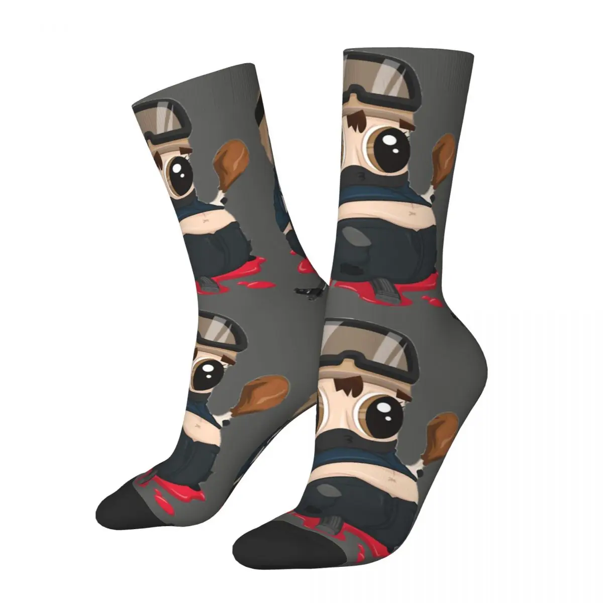 Hip Hop Vintage Fat Counter Crazy Men's Compression Socks Unisex Terrorist Harajuku Seamless Printed Novelty Happy Crew Sock