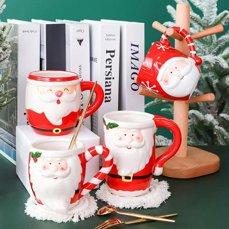 Three-dimensional shape Korean Santa Claus gift ceramic water cup