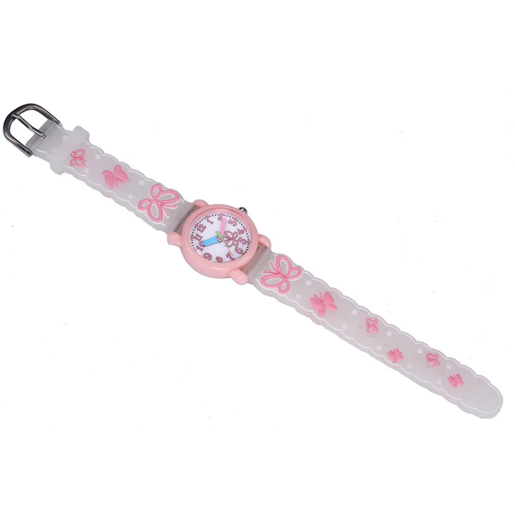 Silicone Waterproof Cartoon Quartz Watch White Design Wrist Watch 3D Adjustable Strap Wristwatch