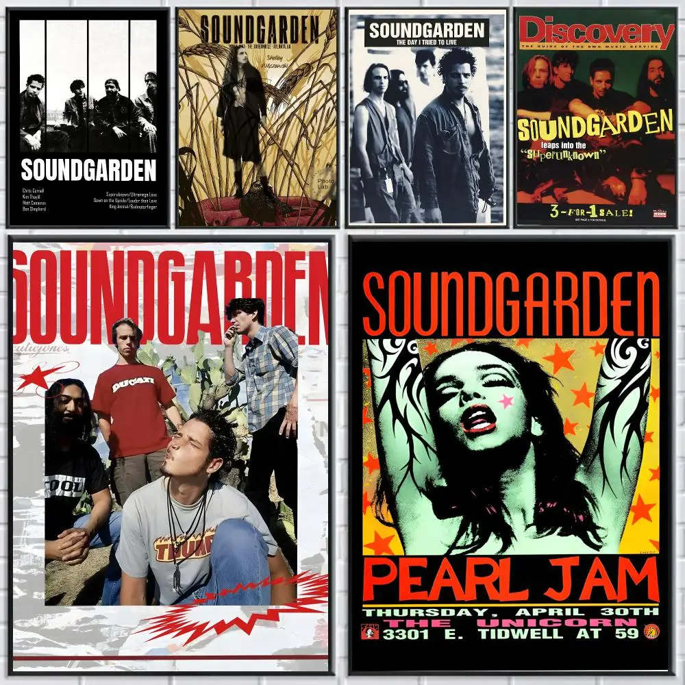 Band S-Soundgarden Poster HD Self-adhesive Waterproof Paper Sticker Suitable For Living Rooms Bedrooms Home Decor