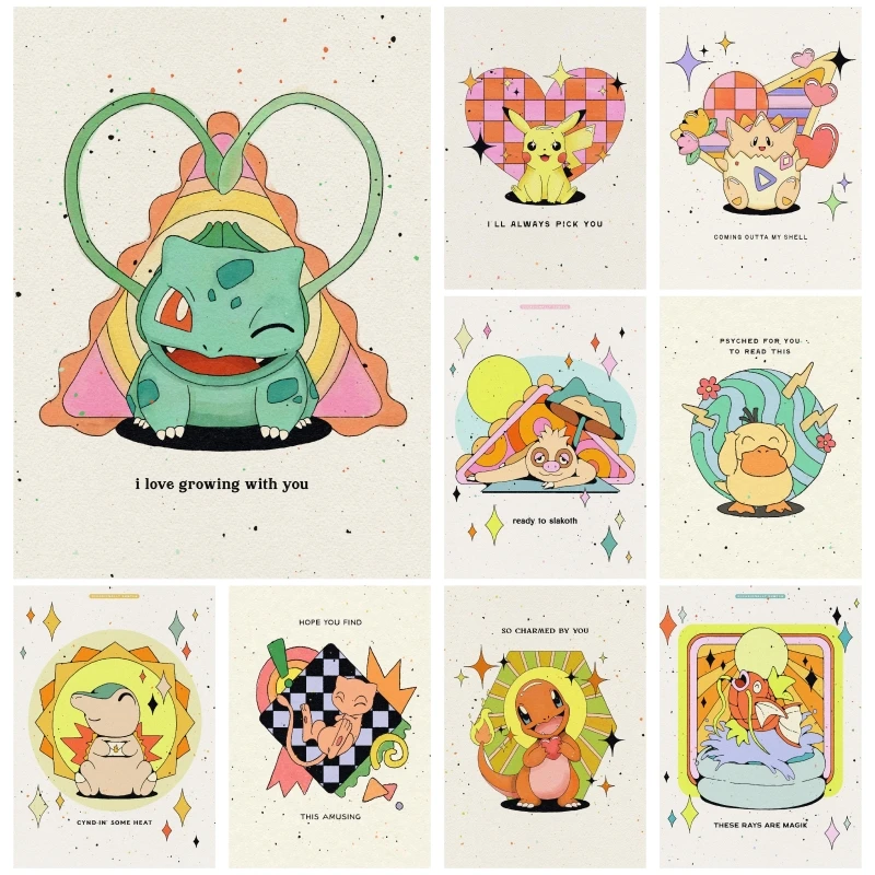 

Watercolor Pokemon Home Decor - Pikachu Eevee Charmander Infuse Watercolor Art Into Anime - Themed Rooms