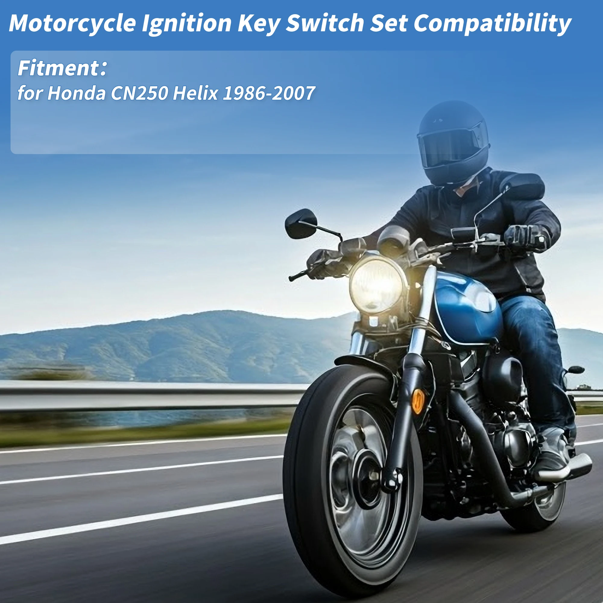 X Autohaux Ignition Key Switch No.35010KS4711 for Honda CN250 Helix 1986-2007 1 Set