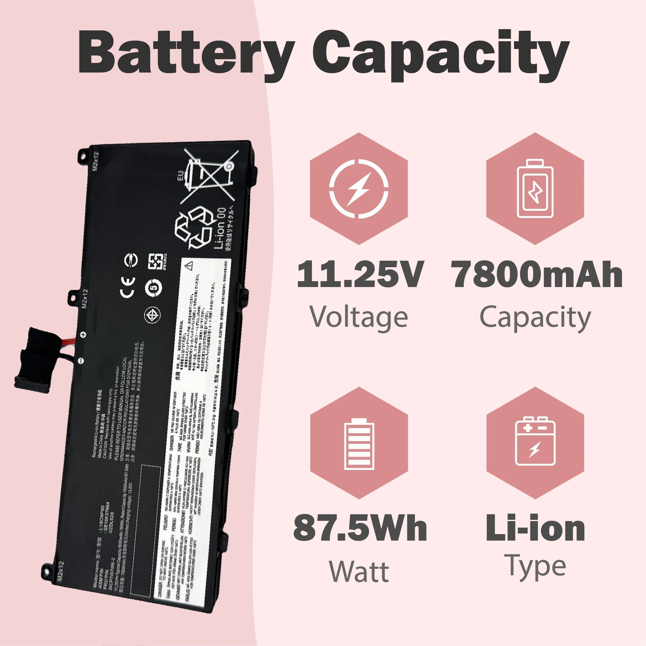 

L18C6P90 L18M6P90 NEW Rechargeable Battery Compatible with Lenovo ThinkPad P53 Series Notebook 02DL028 5B10W13901 SB10K97664 02D