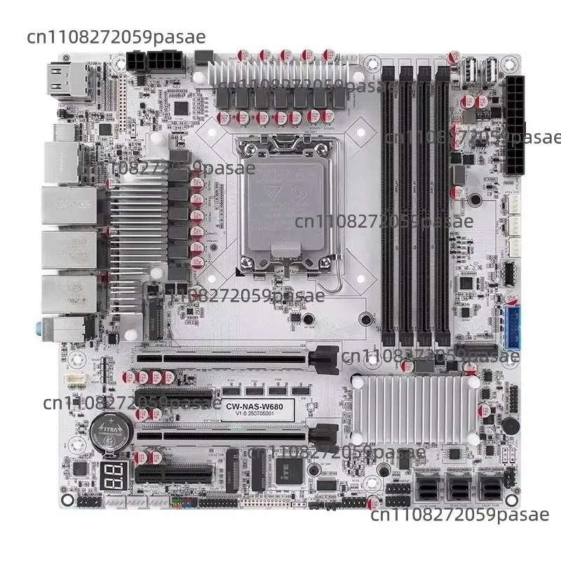 12 Bay 10GbE NAS Motherboard with ECC Supports M.2 for W680 Chipset Enterprise Storage Server Motherboard