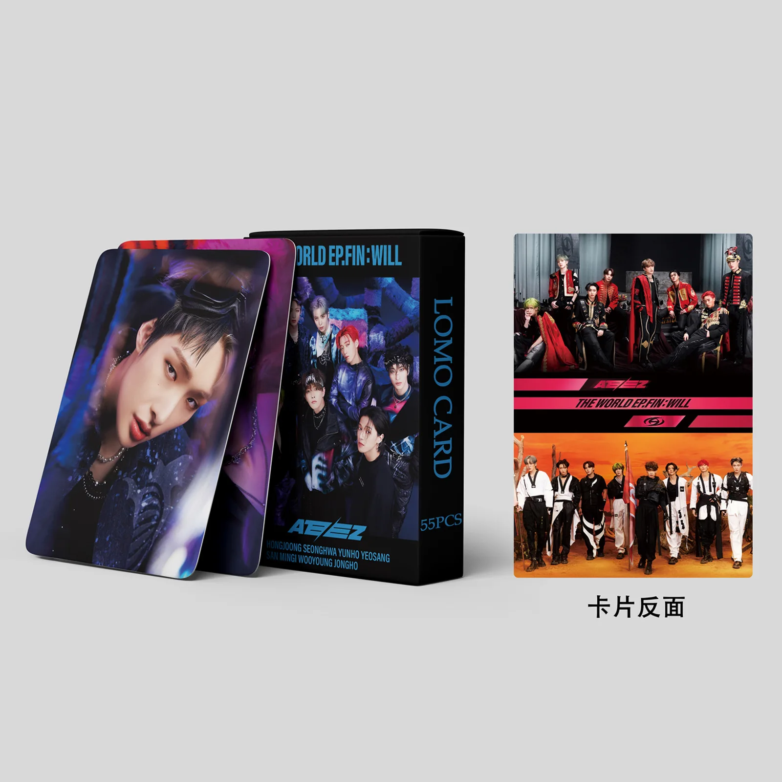 55pcs/set Kpop Idol ATEEZ Lomo Cards THE WORLD EP.FIN : WILL Photocards Photo Card for Fans Collection